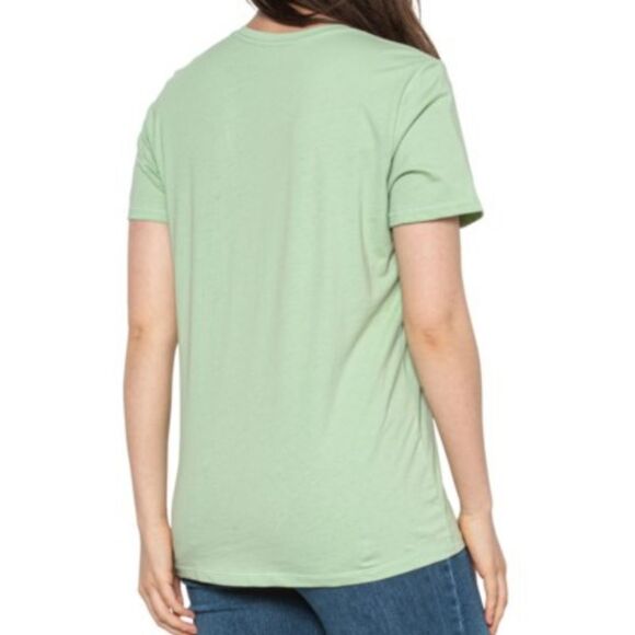 🔹️🔺️NWT Life is Good Green Classic Three Daisies Short Sleeve Top Small - Picture 2 of 11